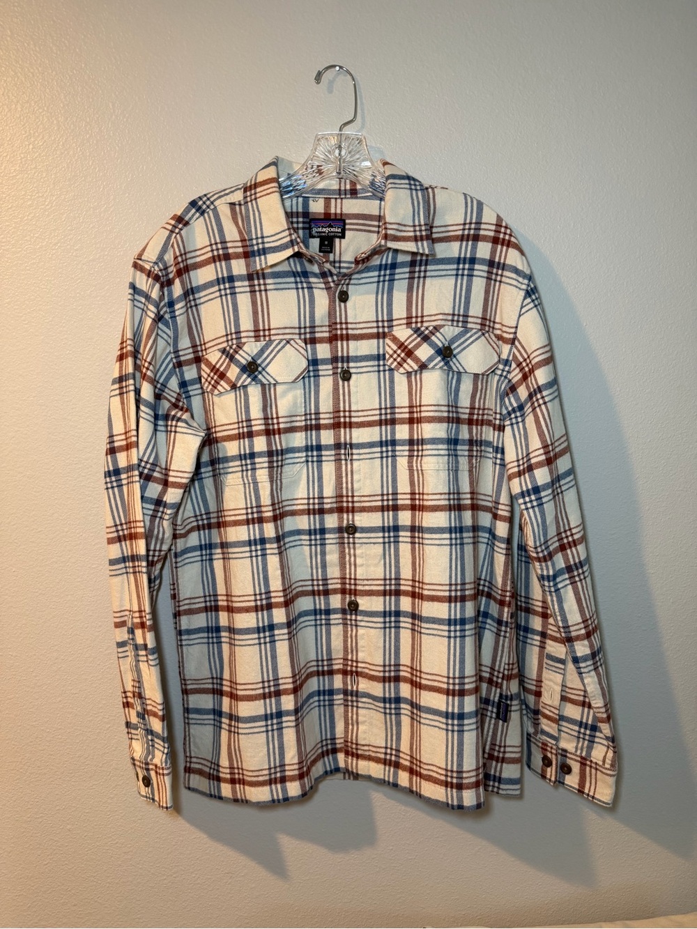 Patagonia Organic Cotton Mid weight Fjord Flannel Plaid Shirt Men's size M